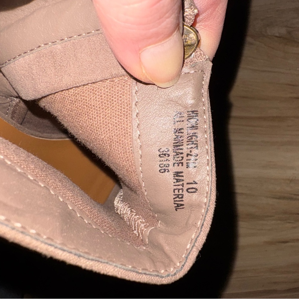 BAMBOO Tan Peep-Toe Ankle Booties - Picture 5 of 5